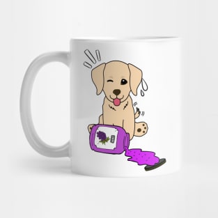 Naughty Golden Retriever Spills a jar of grape jam! Mug